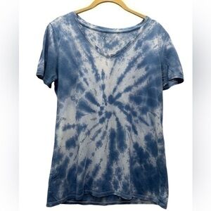 LOFT Everyday Crew Tee Blue Tie Dye